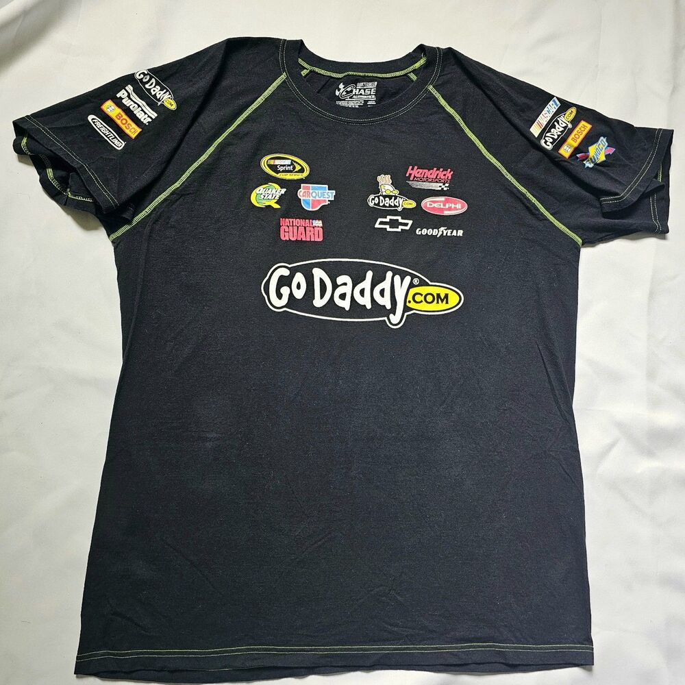 Chase Authentics NASCAR Mark Martin GoDaddy T-Shirt 3XL Black Lime Green